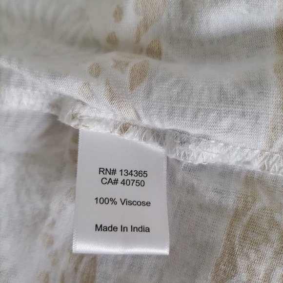 Sigrid Olsen Signature Womens Aqua Gray Round Neck Tribal Print Top Size XL - Picture 6 of 7